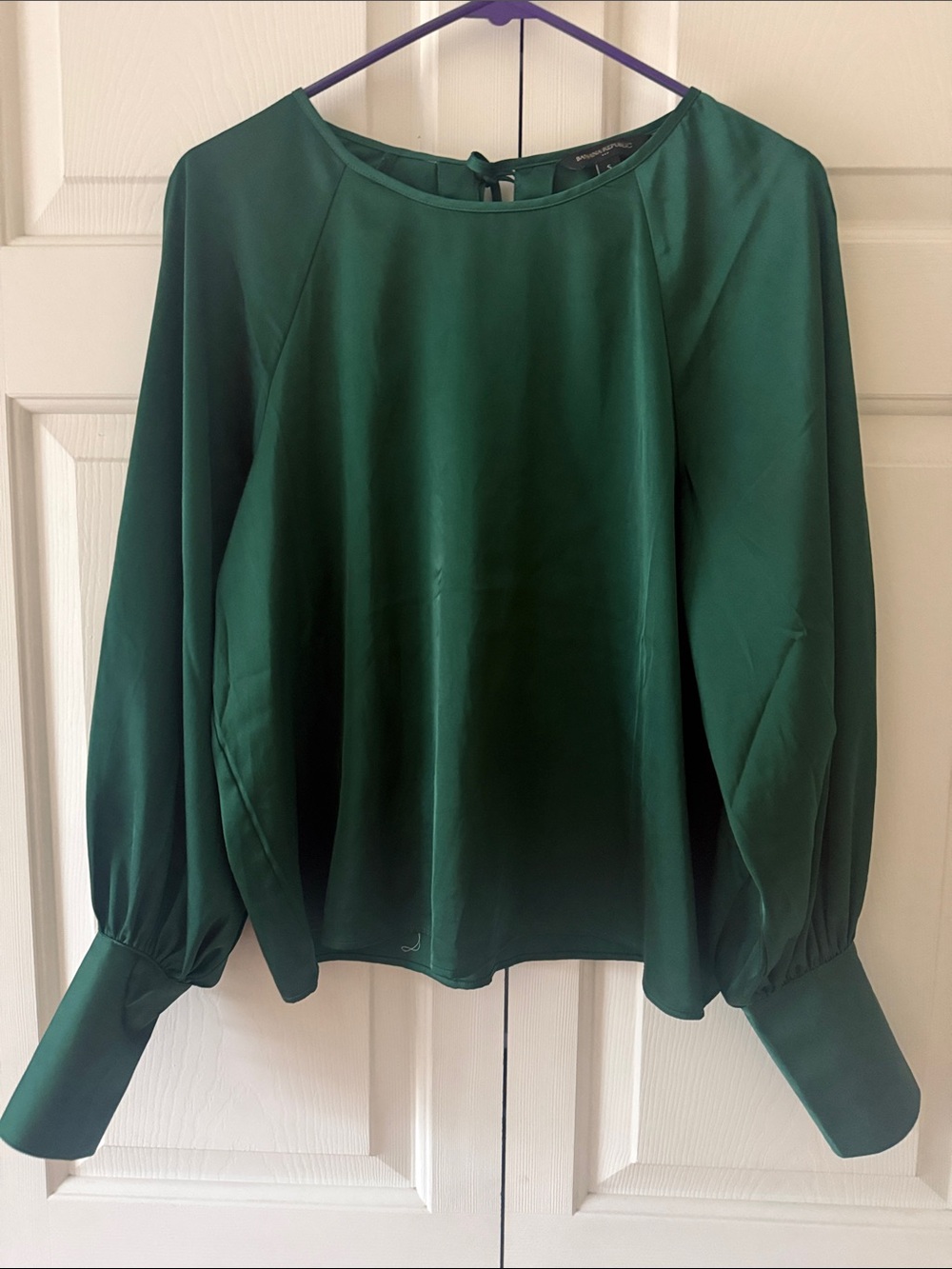 Women's Emerald Green Long-Sleeve Blouse